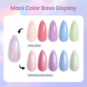 Beetles purple glitter gel polish lifestyle scene