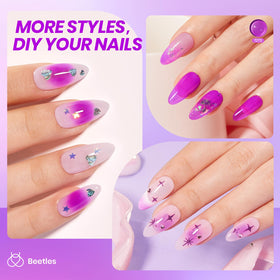 Beetles Purple Jelly Gel Nail Polish 15ML applied on nails