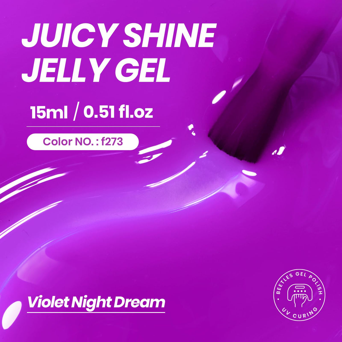 Beetles Purple Jelly Gel Nail Polish 15ML bottle with cap