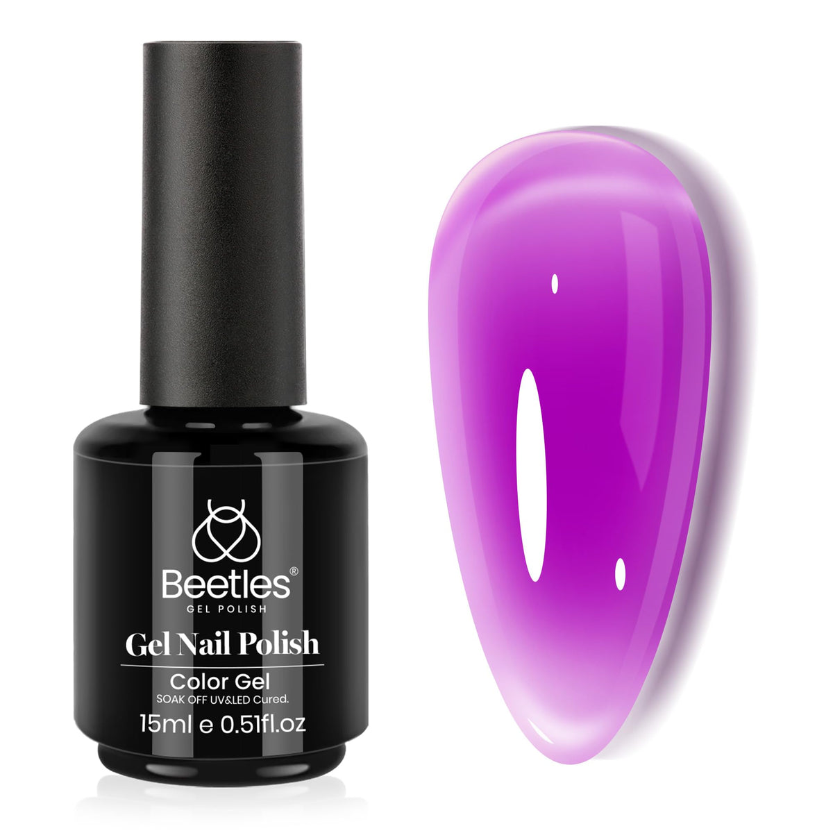 Beetles Purple Jelly Gel Nail Polish 15ML front view