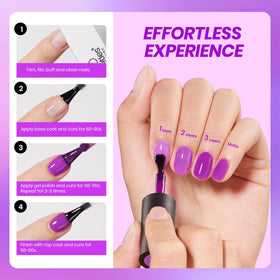 Beetles Purple Jelly Gel Nail Polish 15ML with nail art tools