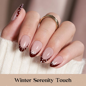 Beetles Red French Tip Press On Nails with nail art accessories