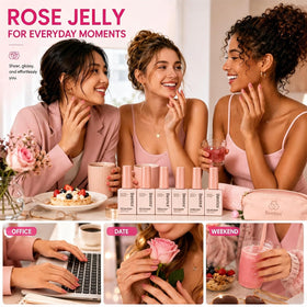 beetles Rose Whispers Jelly Pink Gel Nail Polish packaging
