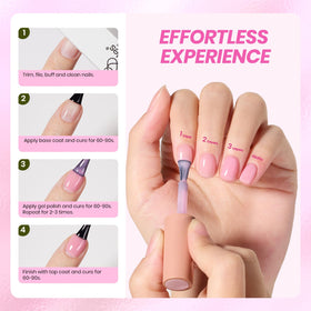 beetles Rose Whispers Jelly Pink Gel Nail Polish with UV lamp