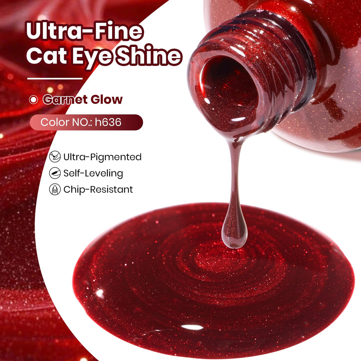 beetles Ruby Red Cat Eye Gel Polish in a beauty setup