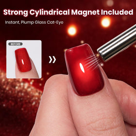 beetles Ruby Red Cat Eye Gel Polish with magnetic stick