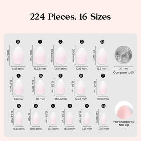 beetles Short Almond Press On Nails in various sizes