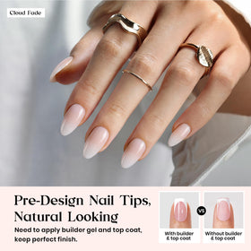 beetles Short Almond Press On Nails Peach Ombre packaging