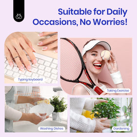 beetles Short Square French Tip Press On Nails with adhesive tabs
