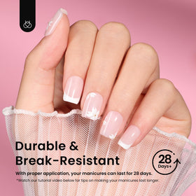 beetles Short Square Nail Tips with nail art design