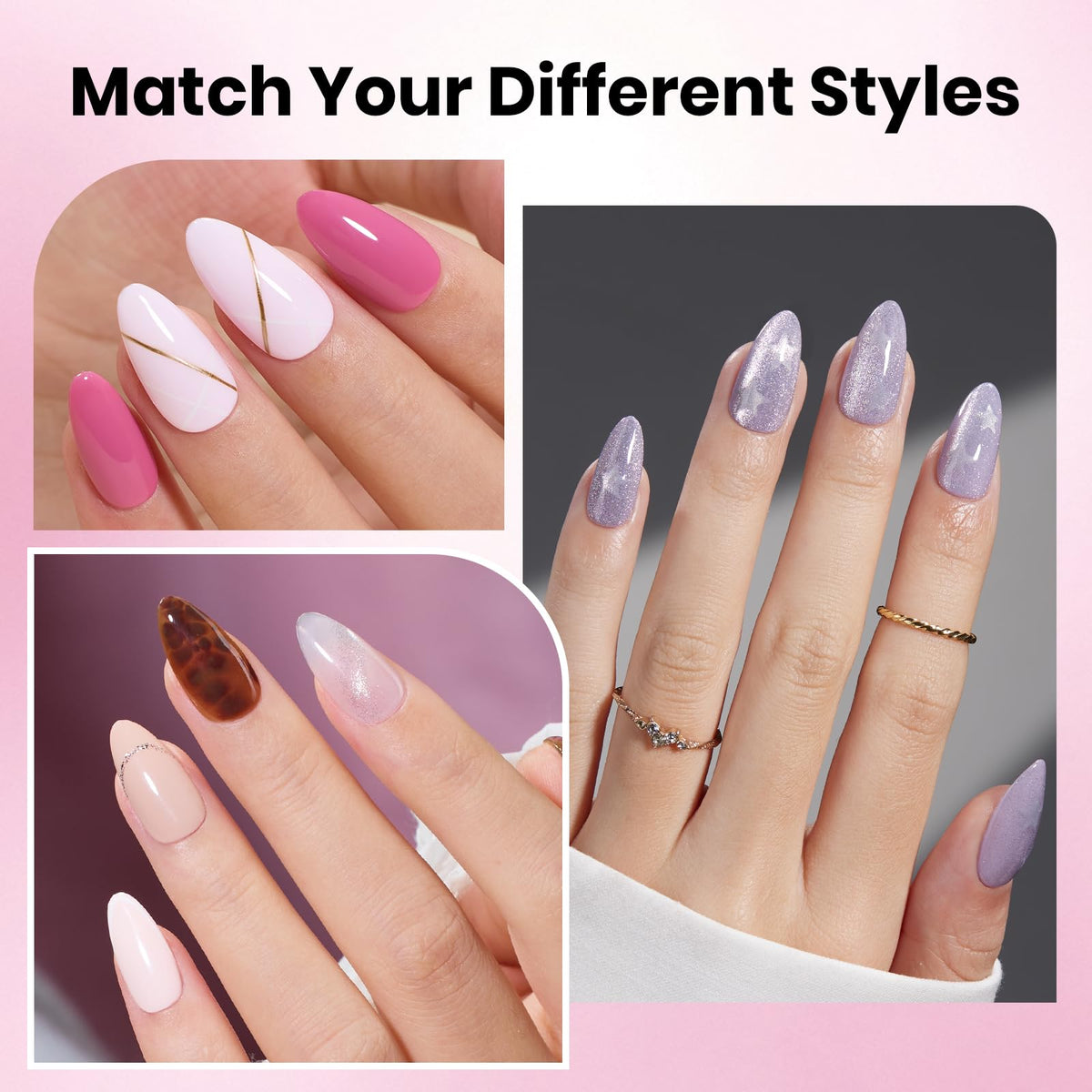 beetles Soft Gel Nail Kit contents including base coat and nail glue