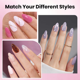beetles Soft Gel Nail Kit contents including base coat and nail glue