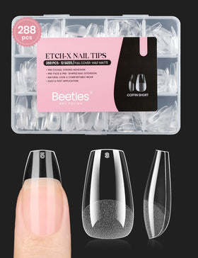 beetles Soft Gel Nail Tips 288Pcs assorted sizes front view