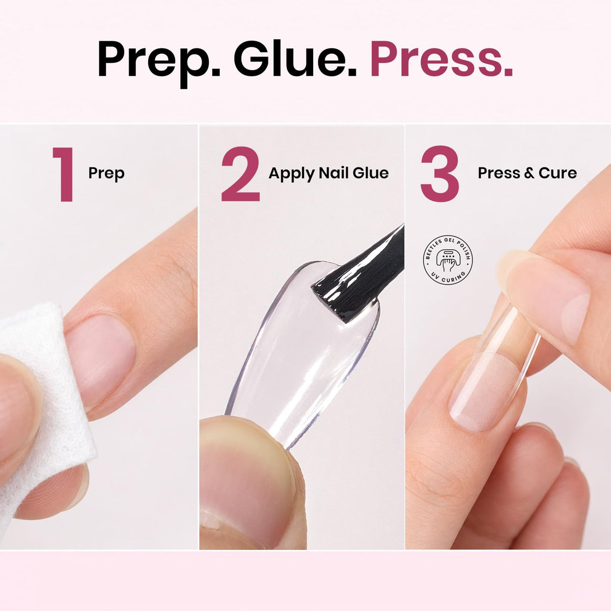 beetles Soft Gel Nail Tips showing thickness comparison