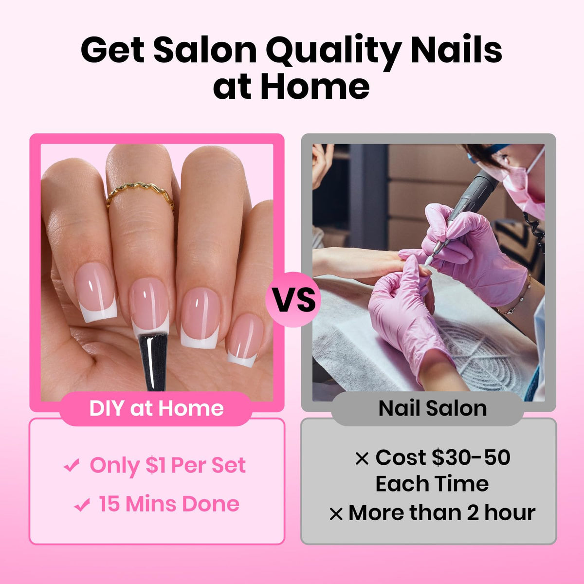 beetles Soft Gel Nail Tips Square Short in use on nails
