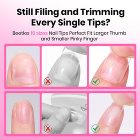 beetles Soft Gel Nail Tips Square Short packaging