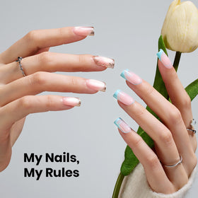 beetles Soft Gel Nail Tips Square Short showing size options