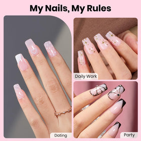 Beetles square short nail tips in various sizes
