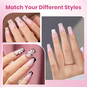 beetles square short nail tips in various sizes