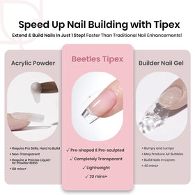 beetles Tipex Instant Apex Nail Tips application process with gel glue