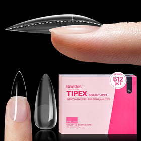 beetles Tipex Instant Apex Nail Tips medium stiletto front view