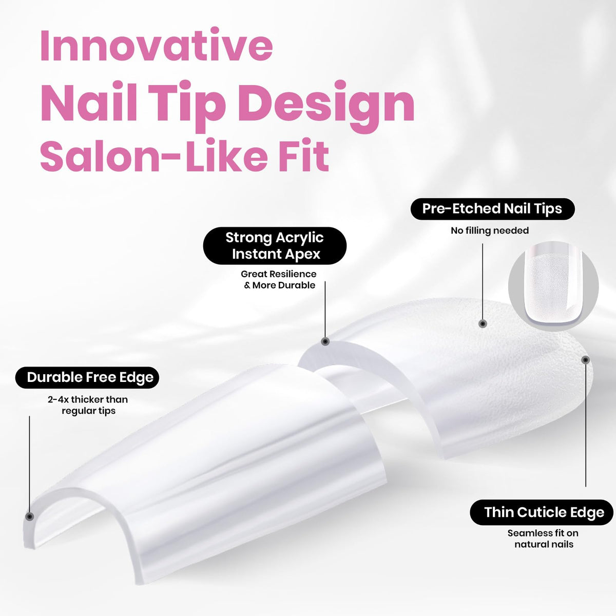 beetles Tipex Lite Nail Tips displayed in various sizes