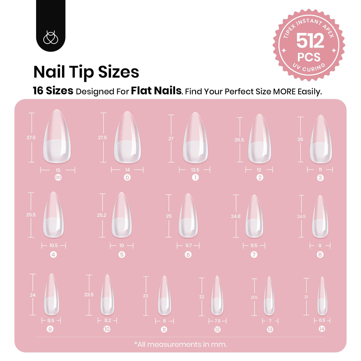 beetles Tipex nail tips applied on nails