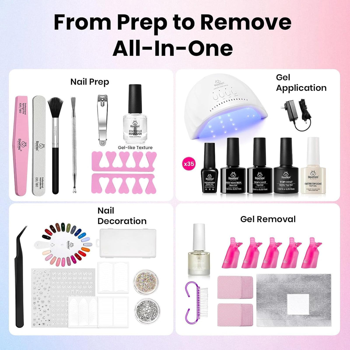 beetles UV/LED nail lamp included in the kit