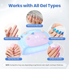 beetles UV Nail Lamp Candy Blue showing timer settings