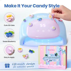 beetles UV Nail Lamp Candy Blue with 3D charms