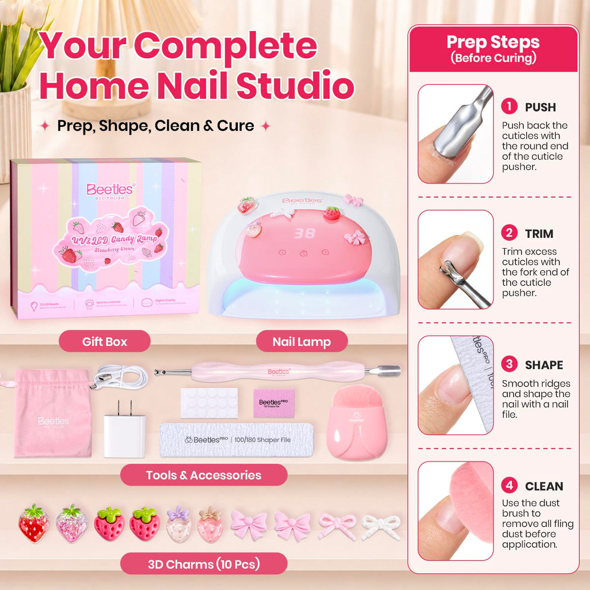 beetles UV Nail Lamp digital display showing timer