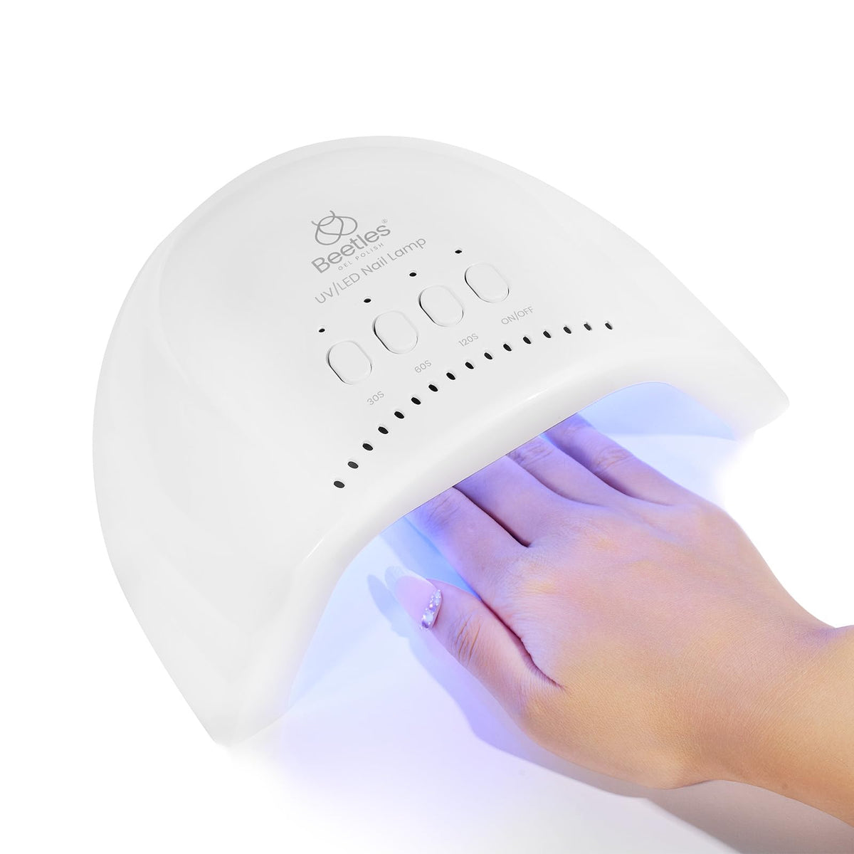 beetles UV Nail Lamp front view with white finish