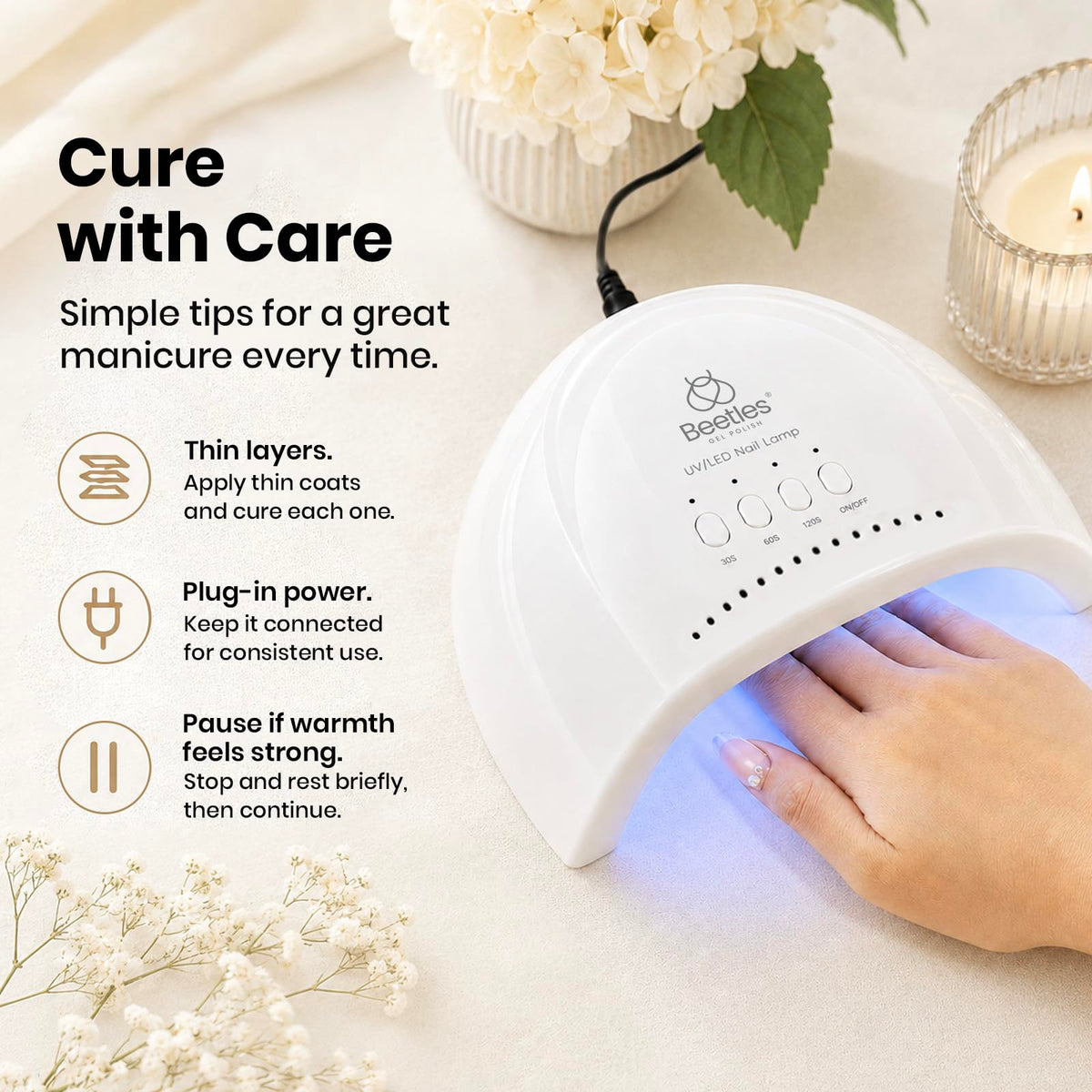 beetles UV Nail Lamp packaging with product details