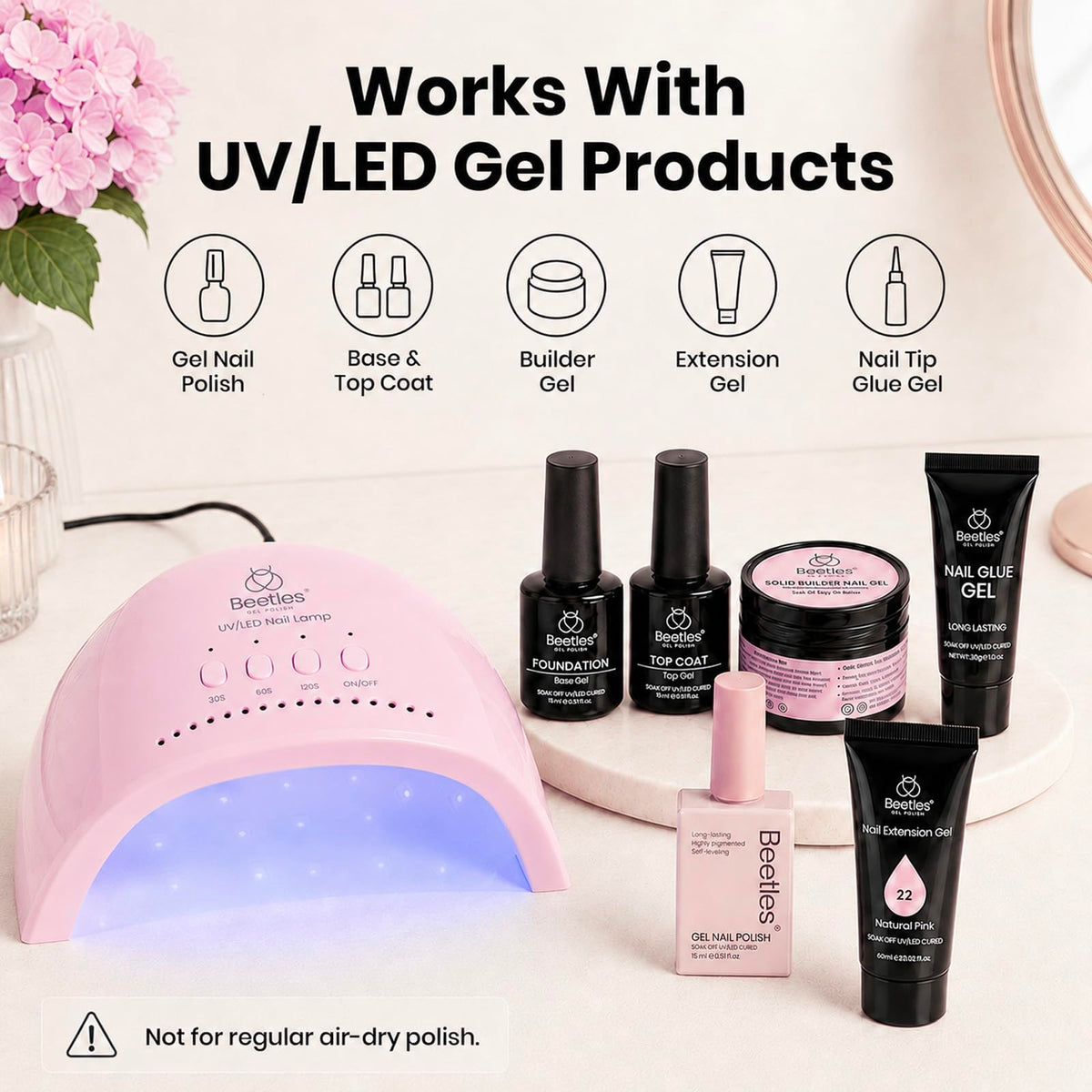 beetles UV Nail Lamp showing timer settings