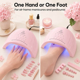 beetles UV Nail Lamp with hand inside for curing