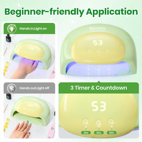 beetles UV Nail Lamp with hand inside for curing
