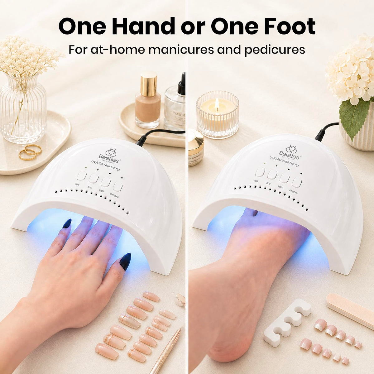 beetles UV Nail Lamp with timer settings displayed