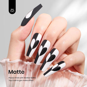Beetles White Gel Polish application on nails
