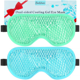BeeVines Gel Eye Mask blue and green front view
