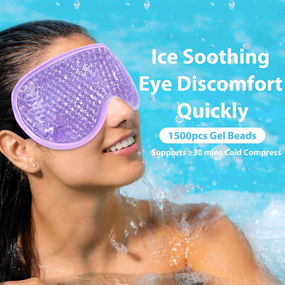 BeeVines Gel Eye Mask close-up of adjustable elastic strap