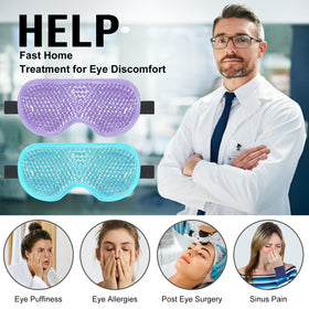 BeeVines Gel Eye Mask showing reversible design with plastic and fabric sides