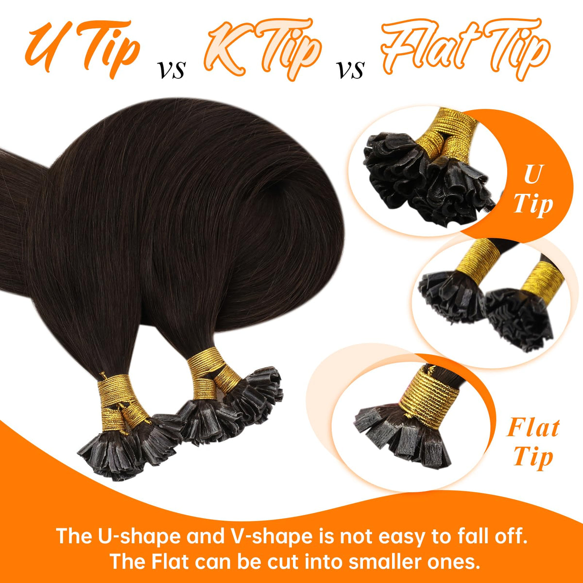 Before and after comparison of hair with extensions