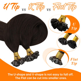 Before and after comparison of hair with extensions