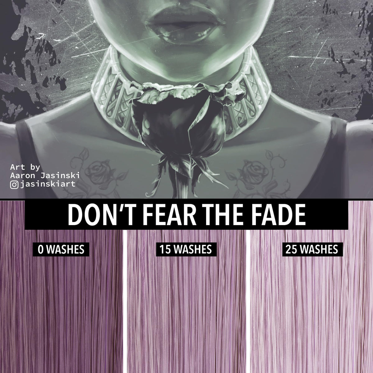 Before and after hair color with Pulp Riot Nevermore