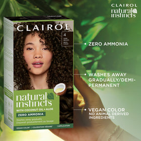 Before and after hair colour results using Clairol Natural Instincts