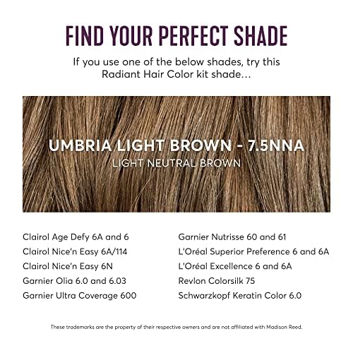 Before and after hair colour results using Madison Reed