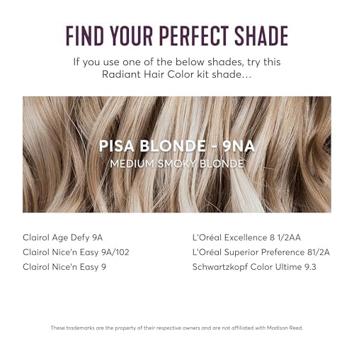 Before and after hair colour results using Madison Reed