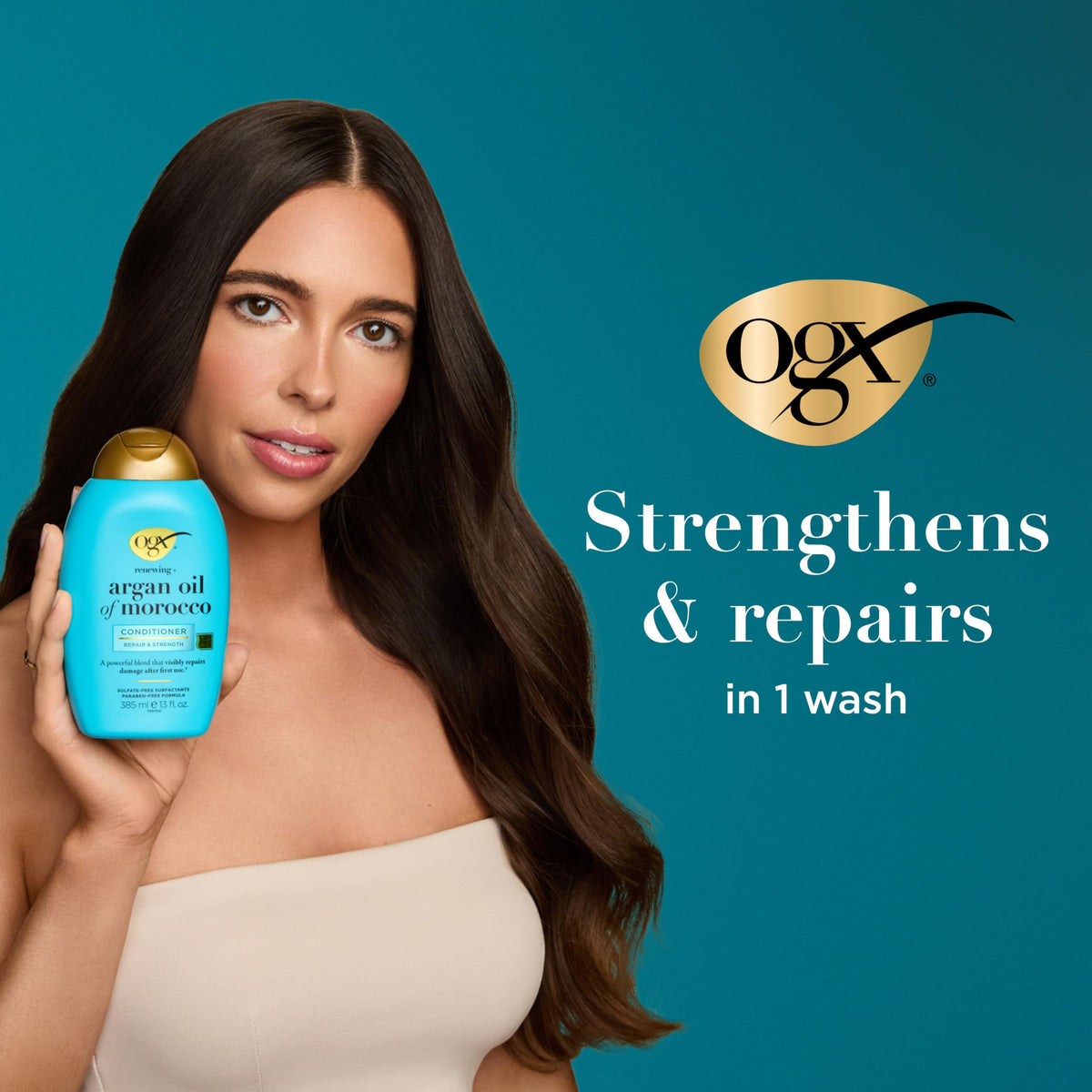 Before and after hair results using OGX products