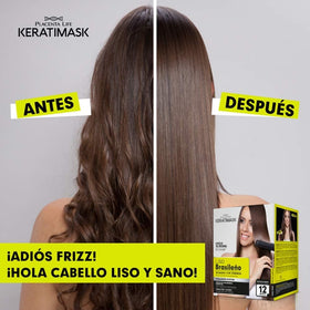 Before and after hair results using PLACENTA LIFE KERATIMASK