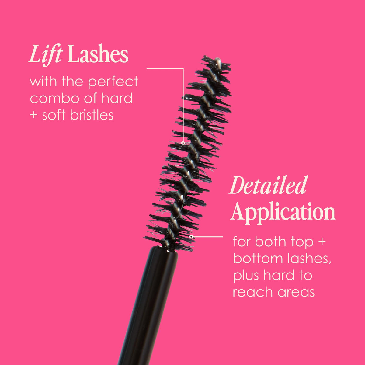 Before and after images of lashes using GrandeMASCARA Conditioning Peptide Mascara